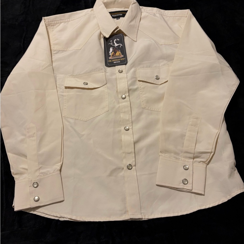 American West Neutral Cream Kids Shirt - Classic Collar